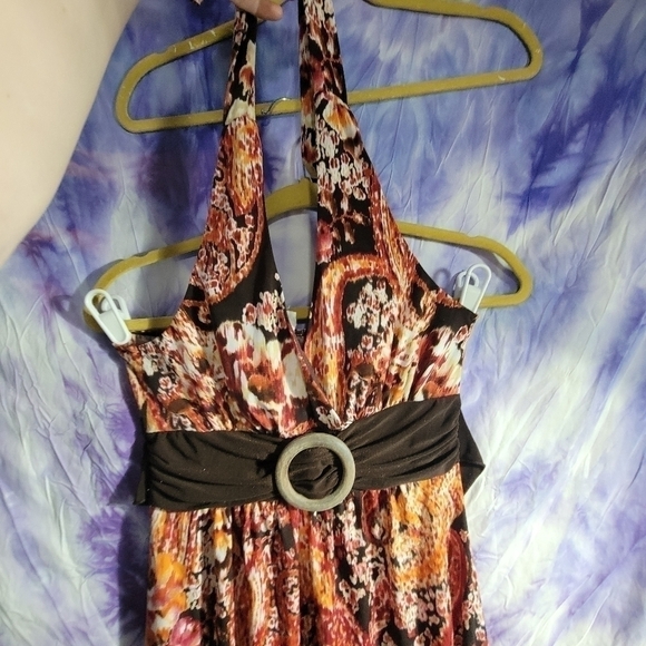 Wrapper Women's Halter Multicolored Paisley Design Mini Vintage Dress Size Med - Picture 6 of 13